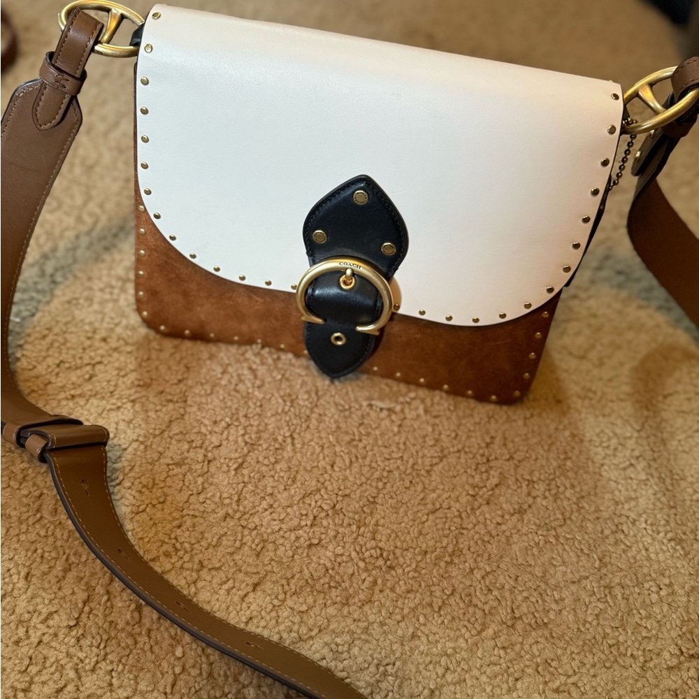 Stylish White and Brown Women's Bag